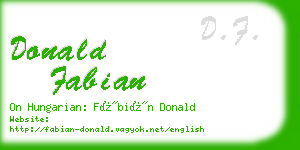 donald fabian business card
